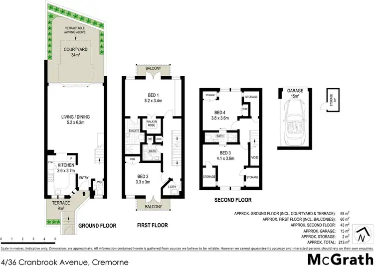 Floorplan of Homely townhouse listing, 4/36 Cranbrook Avenue, Cremorne NSW 2090