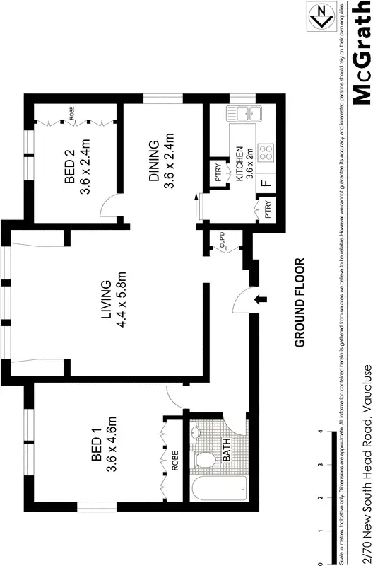 Floorplan of Homely apartment listing, 2/70 New South Head Road, Vaucluse NSW 2030