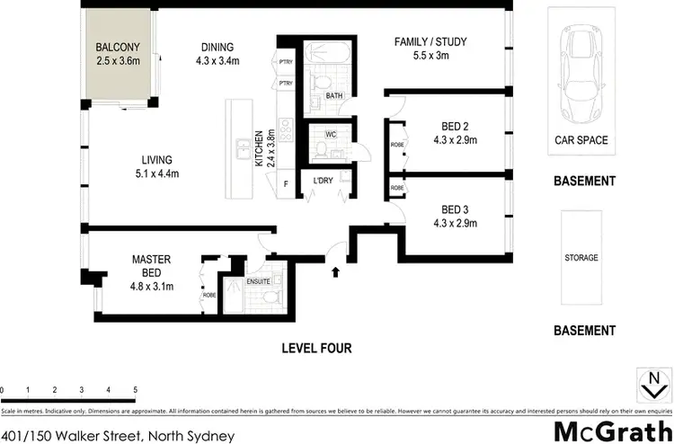 Floorplan of Homely apartment listing, 401/150 Walker Street, North Sydney NSW 2060