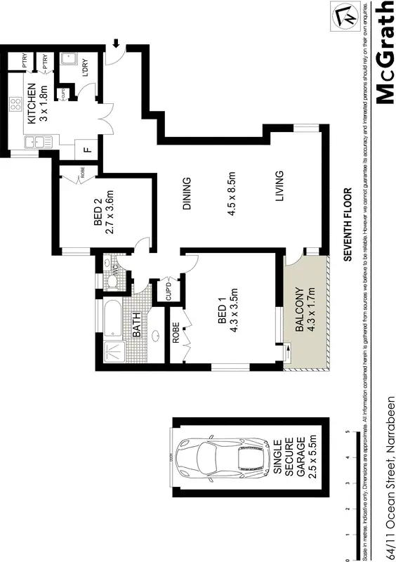Floorplan of Homely apartment listing, 64/11 Ocean Street, Narrabeen NSW 2101