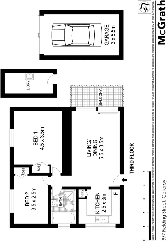Floorplan of Homely apartment listing, 9/7 Fielding Street, Collaroy Beach NSW 2097