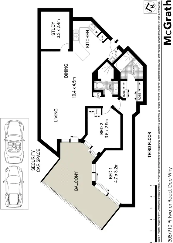 Floorplan of Homely apartment listing, 308/910 Pittwater Road, Dee Why NSW 2099