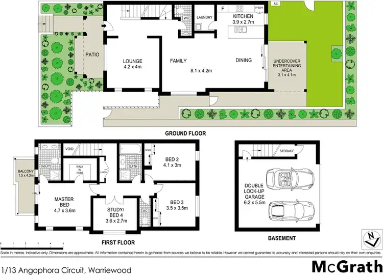 Floorplan of Homely townhouse listing, 1/13 Angophora Circuit, Warriewood NSW 2102