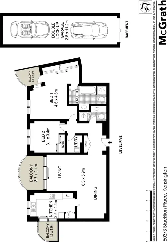 Floorplan of Homely apartment listing, 503/3 Black Lion Place, Kensington NSW 2033