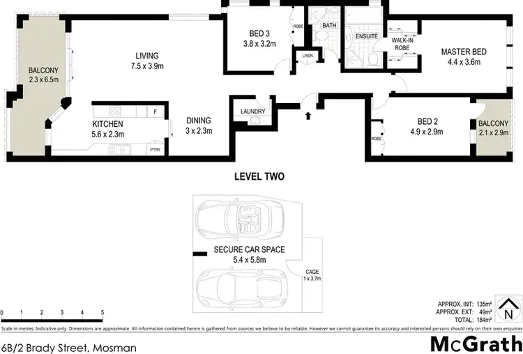 Floorplan of Homely apartment listing, 6B/2 Brady Street, Mosman NSW 2088
