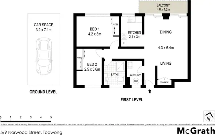 Floorplan of Homely apartment listing, 5/9 Norwood Street, Toowong QLD 4066