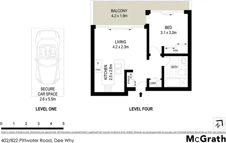 Floorplan of Homely apartment listing, 402/822 Pittwater Road, Dee Why NSW 2099