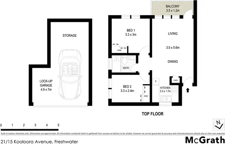 Floorplan of Homely apartment listing, 21/15 Kooloora Avenue, Freshwater NSW 2096