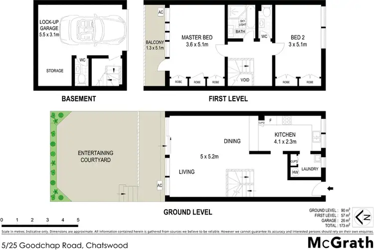 Floorplan of Homely townhouse listing, 5/25 Goodchap Road, Chatswood NSW 2067
