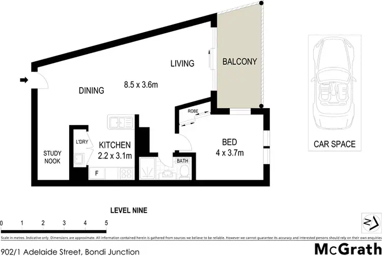 Floorplan of Homely apartment listing, 902/1 Adelaide Street, Bondi Junction NSW 2022