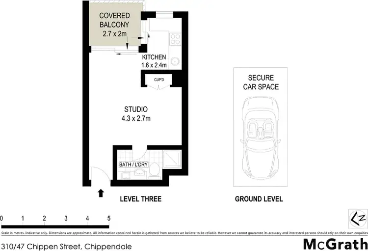 Floorplan of Homely studio listing, 310/47 Chippen Street, Chippendale NSW 2008