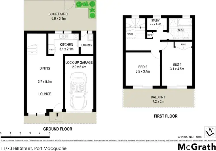 Floorplan of Homely townhouse listing, 11/73 Hill Street, Port Macquarie NSW 2444