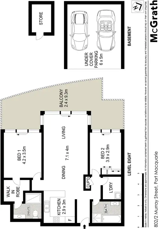 Floorplan of Homely apartment listing, 802/2 Murray Street, Port Macquarie NSW 2444