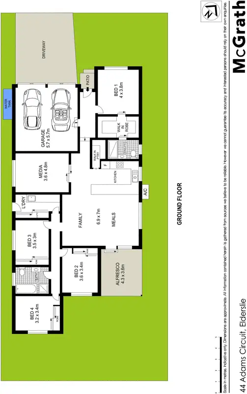 Floorplan of Homely house listing, 44 Adams Circuit, Elderslie NSW 2570