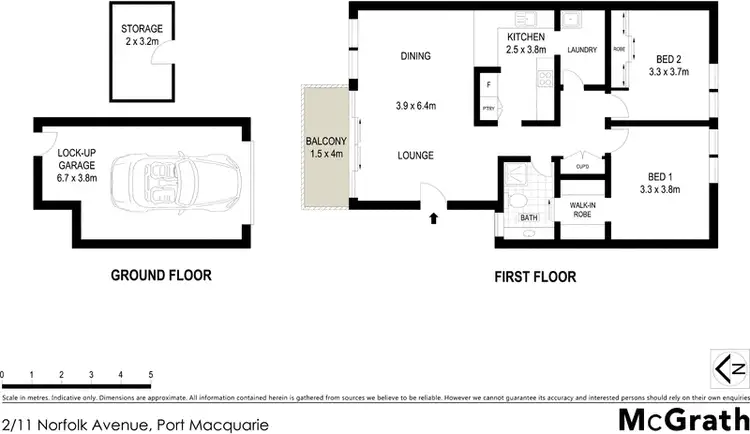 Floorplan of Homely apartment listing, 2/11 Norfolk Avenue, Port Macquarie NSW 2444