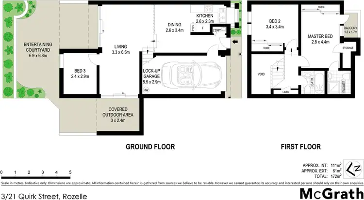 Floorplan of Homely townhouse listing, 3/21 Quirk Street, Rozelle NSW 2039