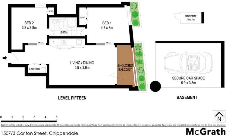 Floorplan of Homely apartment listing, 1507/3 Carlton Street, Chippendale NSW 2008