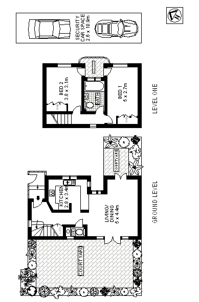 Floorplan of Homely townhouse listing, 13/174 Bridge Road, Glebe NSW 2037