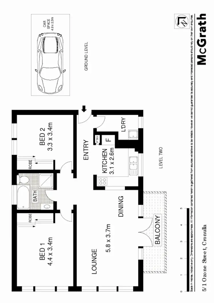 Floorplan of Homely apartment listing, 5/1 Ozone Street, Cronulla NSW 2230