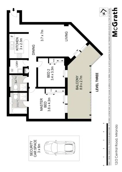 Floorplan of Homely apartment listing, 12/2 Central Road, Miranda NSW 2228