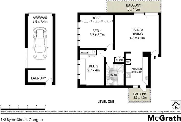 Floorplan of Homely apartment listing, 1/3 Byron Street, Coogee NSW 2034