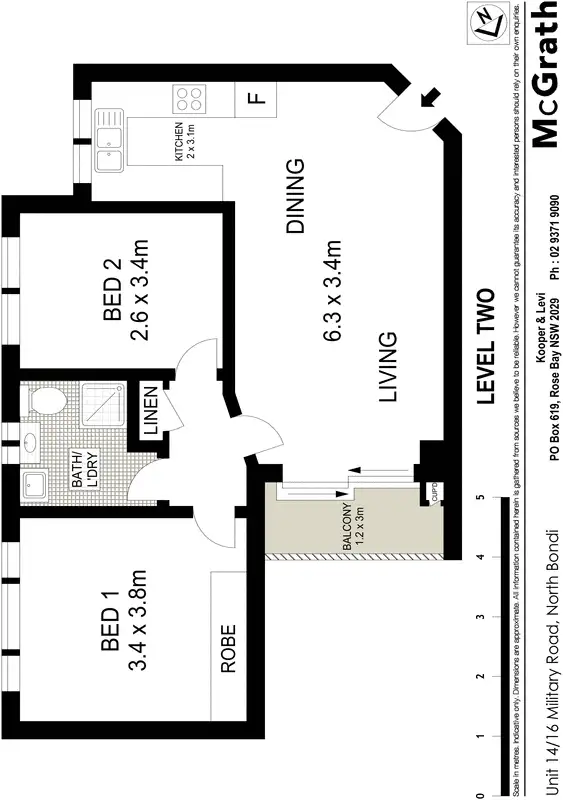 Floorplan of Homely apartment listing, 14/16 Military Road, North Bondi NSW 2026