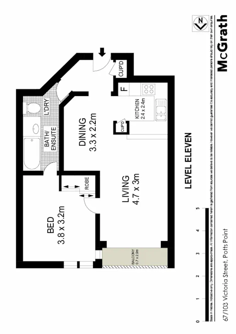 Floorplan of Homely apartment listing, 67/103 Victoria Street, Potts Point NSW 2011