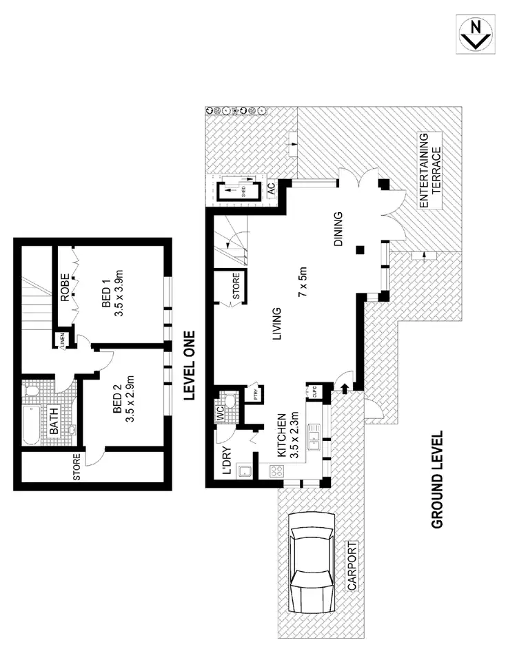 Floorplan of Homely townhouse listing, 7/84A Piper Street, Lilyfield NSW 2040