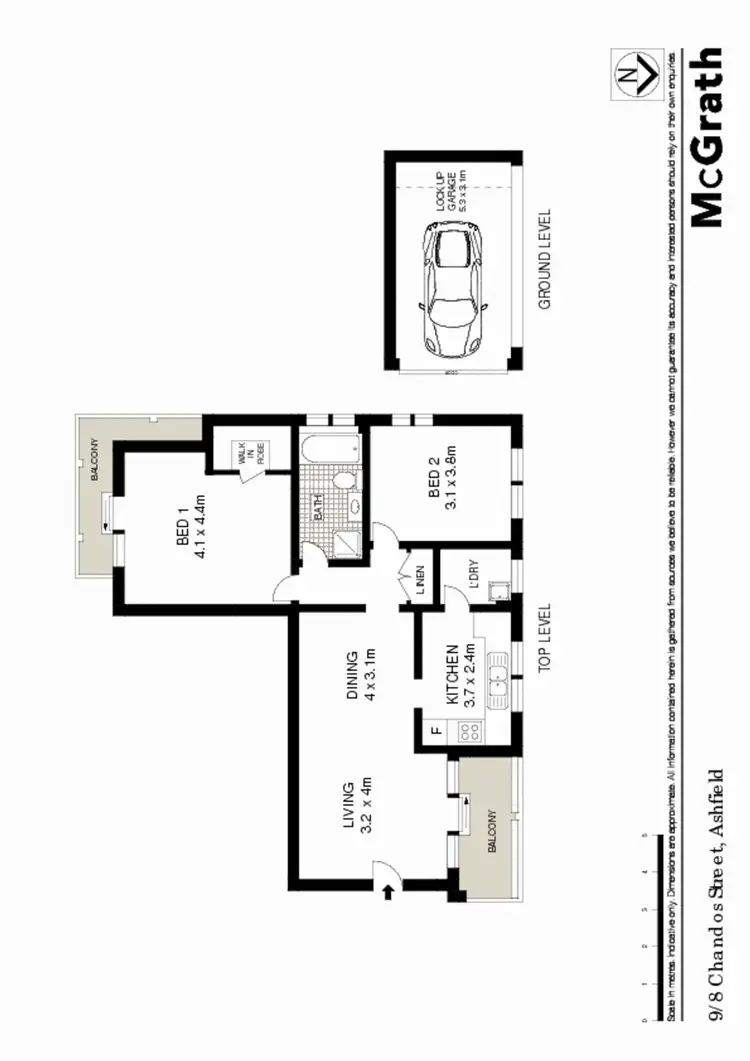 Floorplan of Homely apartment listing, 9/8 Chandos Street, Ashfield NSW 2131