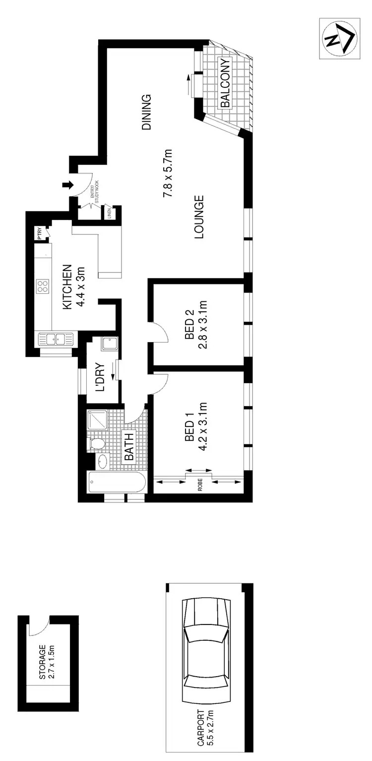 Floorplan of Homely apartment listing, 8/6 Bortfield Drive, Chiswick NSW 2046