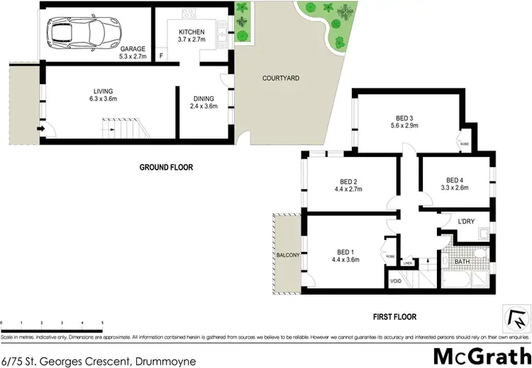 Floorplan of Homely townhouse listing, 6/75 St Georges Crescent, Drummoyne NSW 2047