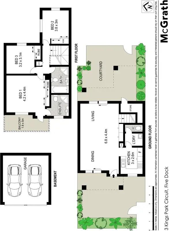 Floorplan of Homely townhouse listing, 3/3 Kings Park Circuit, Five Dock NSW 2046