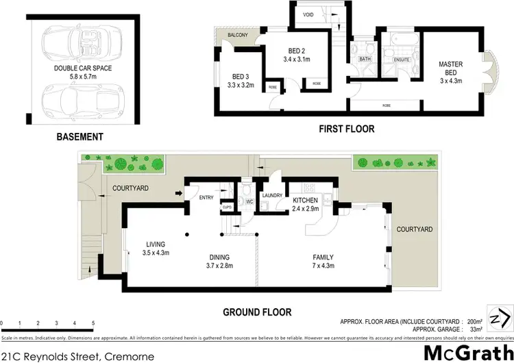 Floorplan of Homely townhouse listing, 21c Reynolds Street, Cremorne NSW 2090