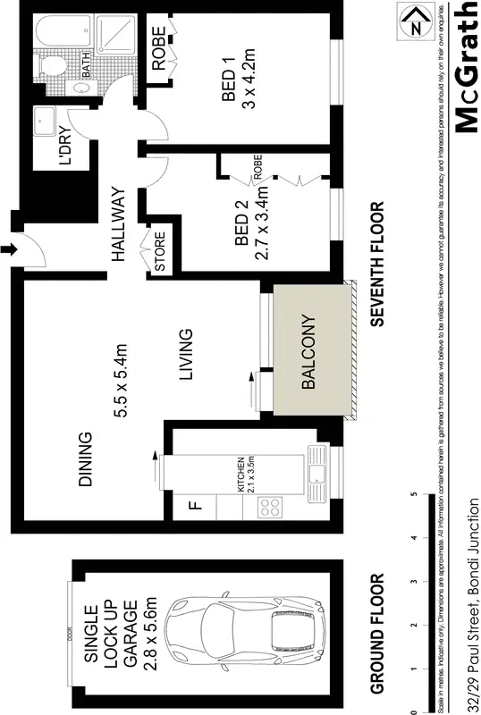 Floorplan of Homely apartment listing, 32/29 Paul Street, Bondi Junction NSW 2022