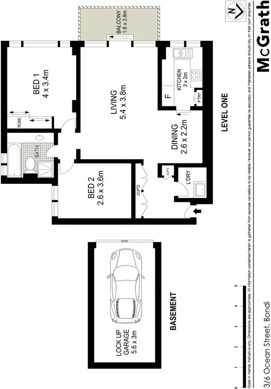 Floorplan of Homely apartment listing, 3/6 Ocean Street, Bondi NSW 2026