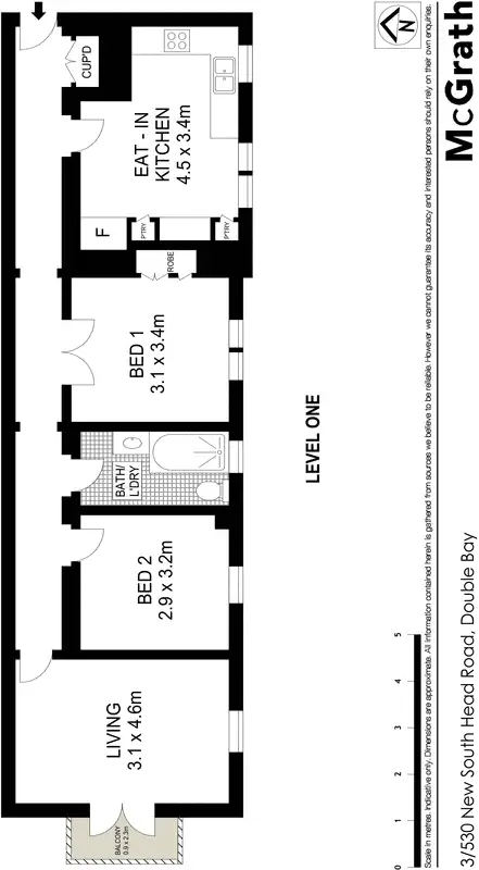 Floorplan of Homely apartment listing, 3/530 New South Head Road, Double Bay NSW 2028