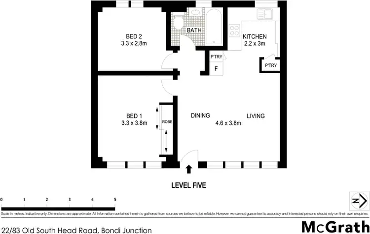 Floorplan of Homely apartment listing, 22/83 Old South Head Road, Bondi Junction NSW 2022