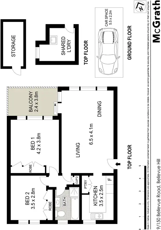 Floorplan of Homely apartment listing, 9/150 Bellevue Road, Bellevue Hill NSW 2023