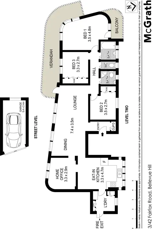 Floorplan of Homely apartment listing, 3/42 Fairfax Road, Bellevue Hill NSW 2023