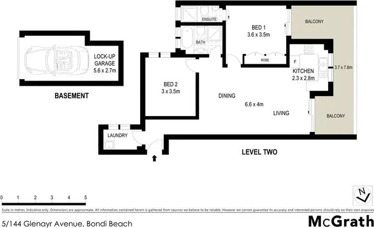 Floorplan of Homely apartment listing, 5/144 Glenayr Avenue, Bondi Beach NSW 2026