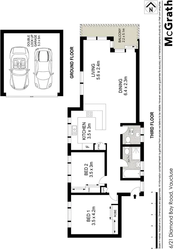 Floorplan of Homely apartment listing, 6/21 Diamond Bay Road, Vaucluse NSW 2030