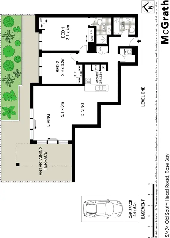 Floorplan of Homely apartment listing, 5/494 Old South Head Road, Rose Bay NSW 2029