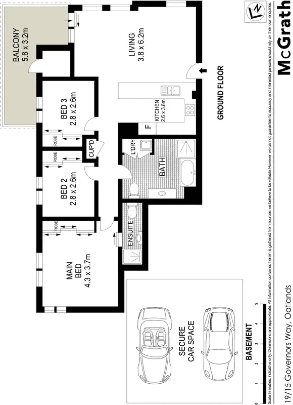 Floorplan of Homely apartment listing, 19/15 Governors Way, Oatlands NSW 2117