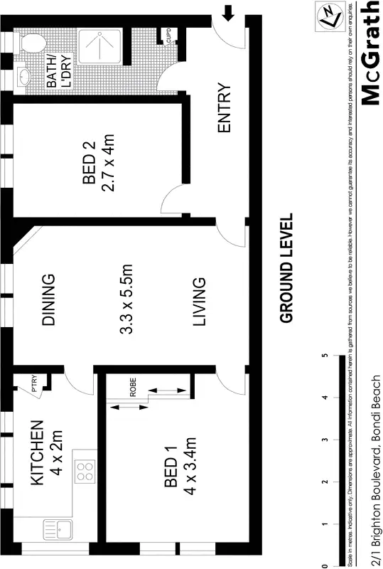 Floorplan of Homely apartment listing, 2/1 Brighton Boulevard, Bondi Beach NSW 2026