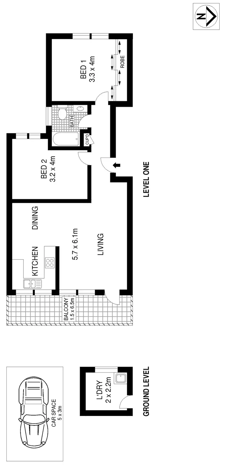 Floorplan of Homely apartment listing, 2/5 Milford Street, Randwick NSW 2031