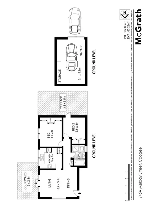 Floorplan of Homely apartment listing, 1/46A Melody Street, Coogee NSW 2034