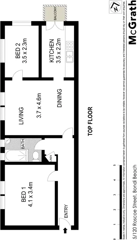 Floorplan of Homely apartment listing, 5/120 Roscoe Street, Bondi Beach NSW 2026