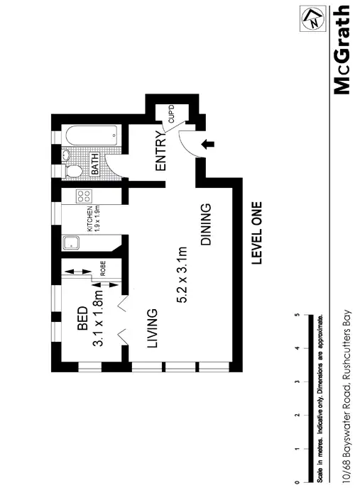 Floorplan of Homely studio listing, 10/68 Bayswater Road, Rushcutters Bay NSW 2011