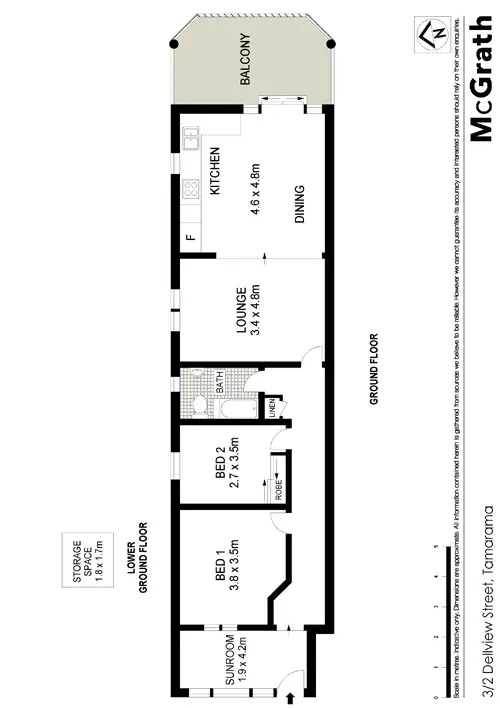 Floorplan of Homely apartment listing, 3/2 Dellview Street, Tamarama NSW 2026