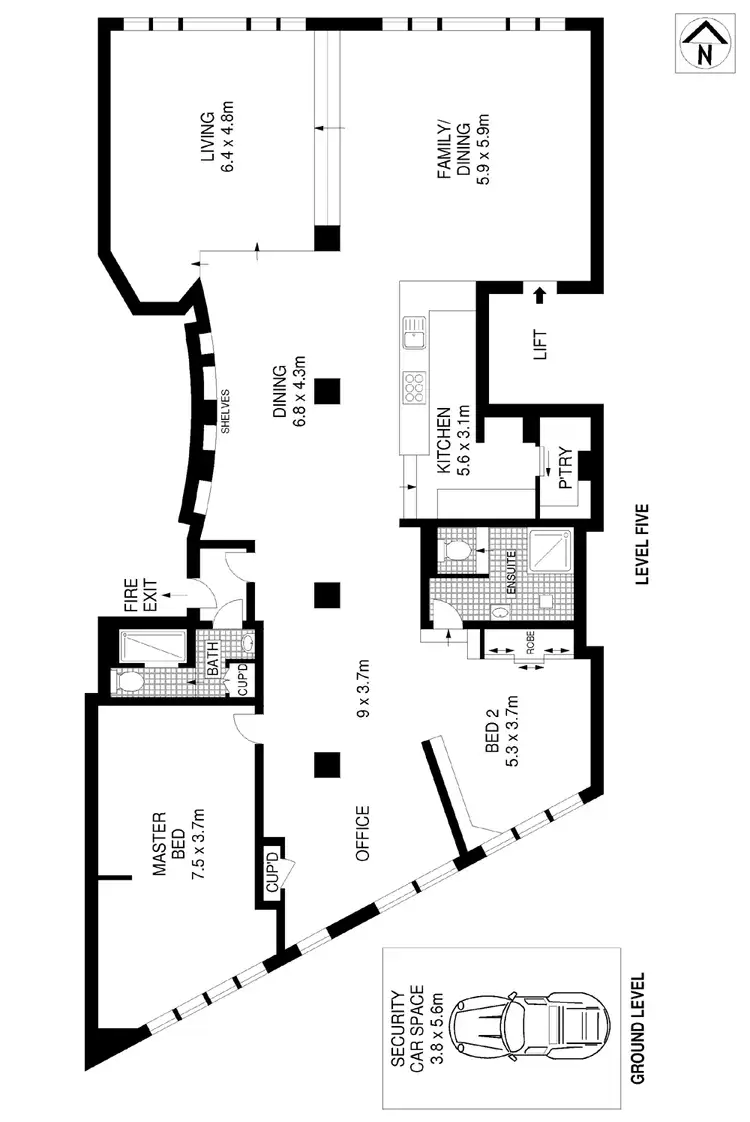Floorplan of Homely apartment listing, 5/56 Foster Street, Surry Hills NSW 2010